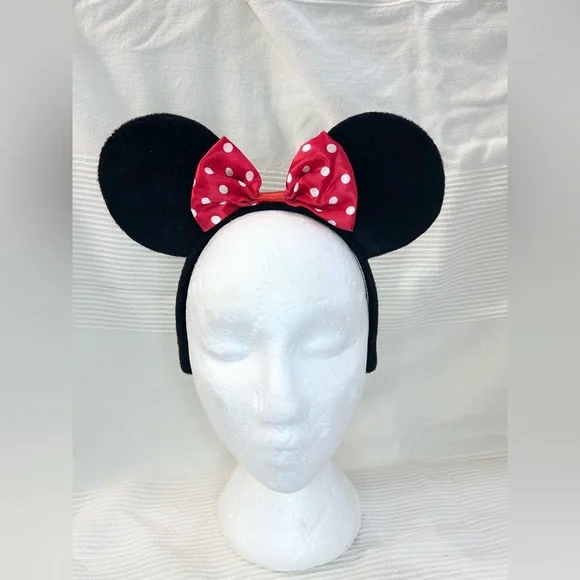 Disney Minnie Mouse Ears Headband with Red Polka Dot Bow - Picture 6 of 7